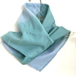 Vintage 80s Tie Dye Batik Handmade West African Aqua Small Neck Scarf Kerchief